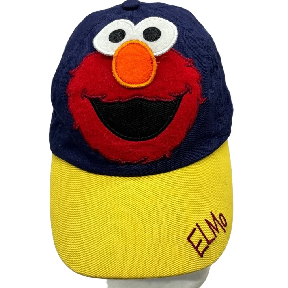 Sesame Street Elmo Hat Youth SeaWorld Busch Gardens 2015 Blue Yellow Baseball